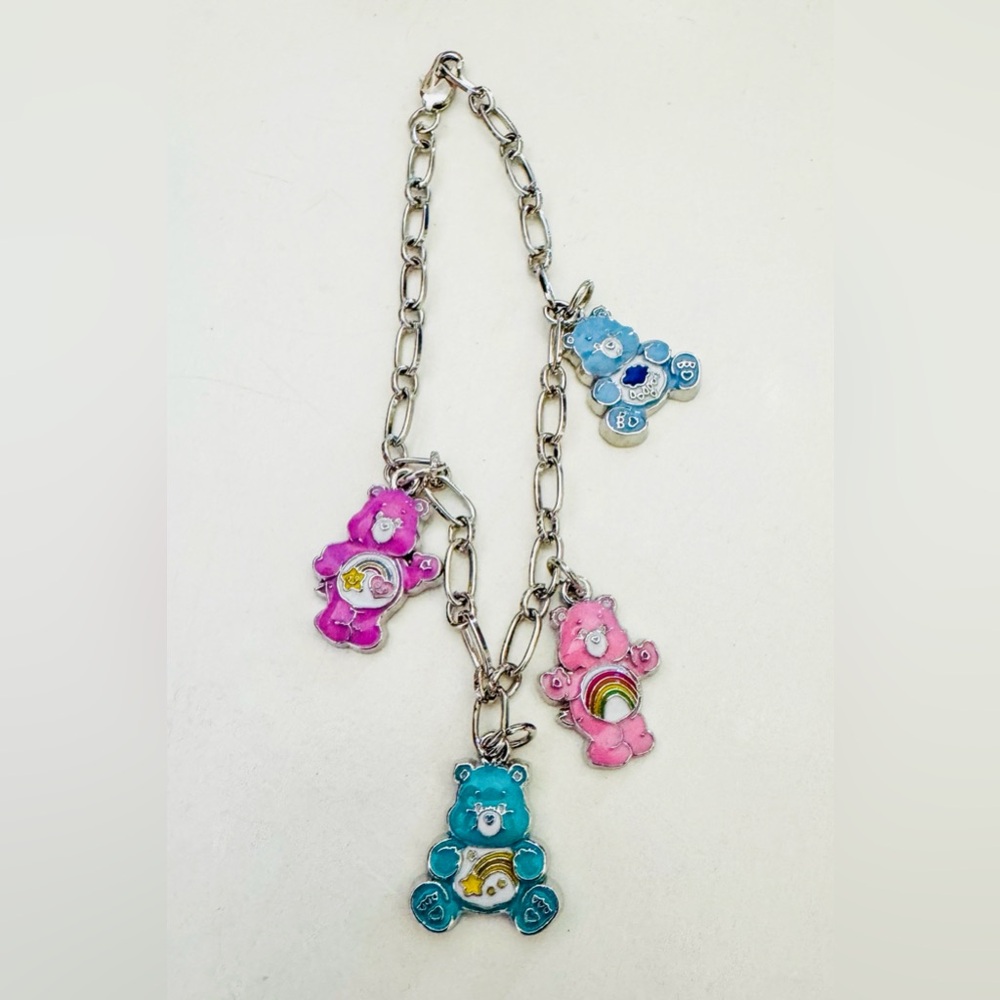 Handmade Care Bears Silver Charm Bracelet